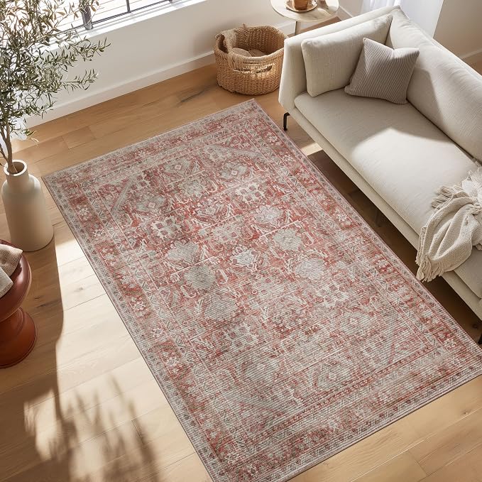 Kuden 4x6 Area Rug, Machine Washable Area Rug by KudenRugs