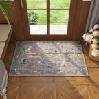 Rugcomf Indoor Door Mat 2x3 Rug Vibrant Tree of Life-Patterned Vintage Machine - Image 3