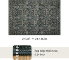 Small Rug 2x3 for Entryway: Boho Floral Door Mat Indoor Entrance Washable - Image 2