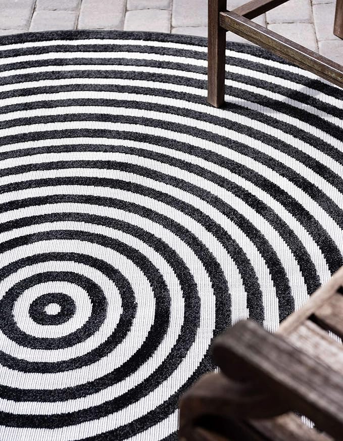 Unique Loom Sabrina Soto Outdoor Collection Geometric, Carved Area Rug - Image 5