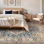 10x14 Area Rugs Living Room: Washable Boho Large Neutral Vintage Soft Rug Stain - Image 4