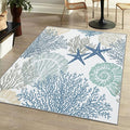 Tritard Coastal Area Rugs Nautical Beach Themed Non-Slip Machine Washable Rugs by Tritard