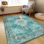 Washable Area Rug 9' x 12' Vintage Traditional Persian Mat - Image 4