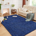 Andency Navy Soft Area Rugs for Living Room Bedroom, 4x6 Fluffy Shaggy Bedside by Andency