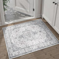 HUGEAR 2x3 Entryway Area Rug Vintage Grey Small Rug Machine Washable Door Mat by HUGEAR