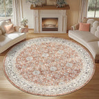 jinchan Round Rug 8ft Washable Circle Soft Rug by JINCHAN