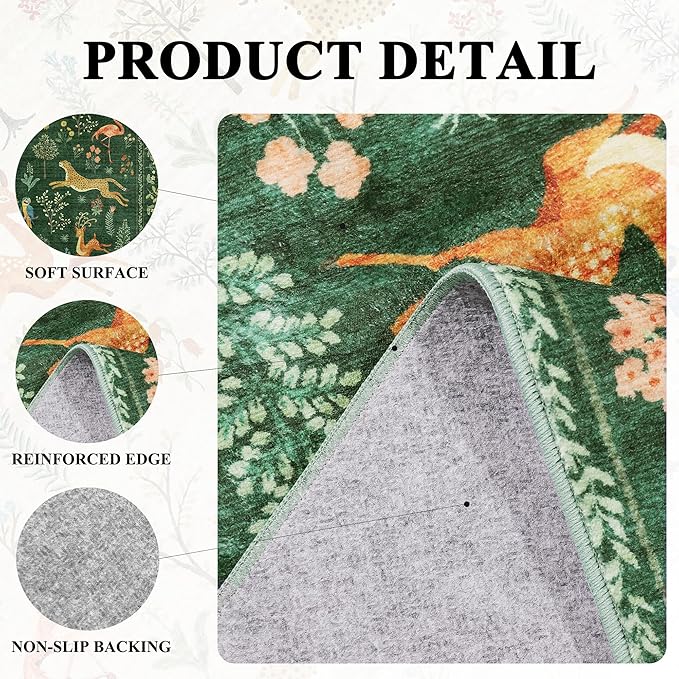 DUKINO 2.6x8 Rug for Hallway, Washable Kitchen Runner Rug - Image 4