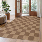 Lahome Checkered Easy Jute Living Room Rugs, 5x7 Large Dining Room Office by Lahome