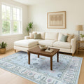 Fame Living Cream Blue Oushak Rug, Large Area Rugs by FameLiving%7COushakRugs