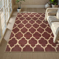 Lahome Moroccan Outdoor Rug 5x7, Easy Jute Red Washable Rugs by Lahome