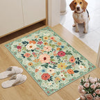 DUKINO 2x3 Rugs for Entryway, Floral Indoor Washable Front Door Mat, Non Slip - Image 2