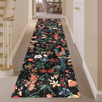Floral Runner Rug 3x10 Washable Hallway Long Black Bedroom Carpet Non Slip - Image 5