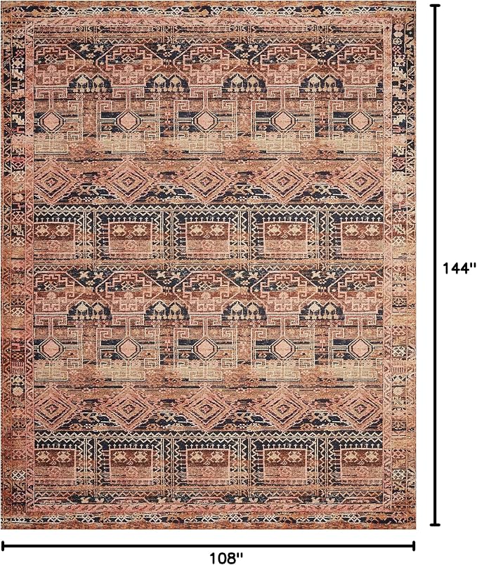 Loloi Layla Collection LAY-14 Mocha/Blush 9'-0" x 12'-0" .13" Thick Area Rug - Image 2