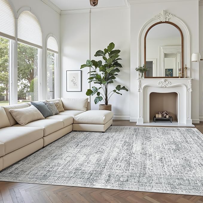 9x12 Area Rugs for Living Room, Non Slip Machine Washable Vintage Rugs - Image 2