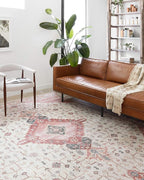 Loloi Skye Collection SKY-02 Ivory/Berry 8'-0" x 8'-0" Round Area Rug by Loloi