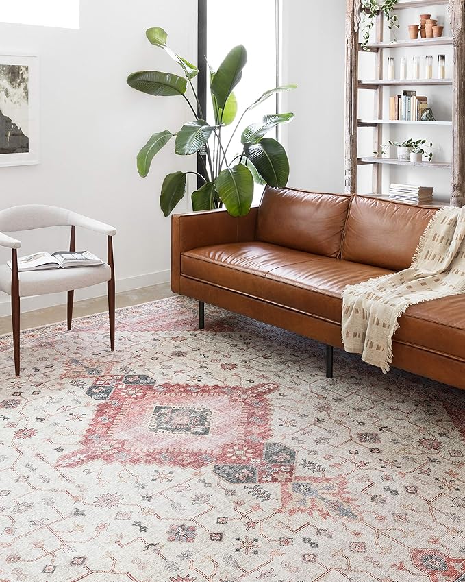 Loloi Skye Collection SKY-02 Ivory/Berry 2'-6" x 10'-0" Runner Rug by Loloi