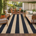 Lahome Striped Easy Jute Outdoor Rug, Washable Rugs 8x10 by Lahome
