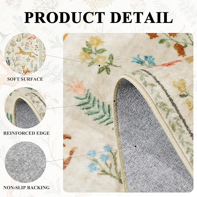 DUKINO 2.6x8 Rug for Hallway, Washable Kitchen Runner Rug - Image 4