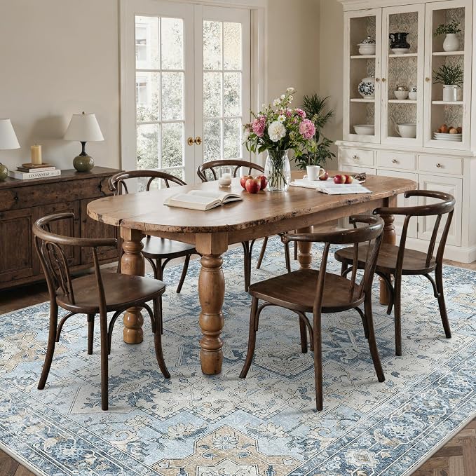 9x12 Area Rugs for Living Room, Machine Washable Non Slip Vintage Rugs - Image 4