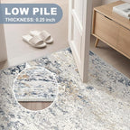 Washable Runner Rug for Hallway: 2.6x10 Neutral Modern Abstract Low Pile Area - Image 7