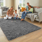 Ophanie Area Rugs for Living Room Bedroom, Upgrade Non-Slip Fluffy Soft Grey - Image 2
