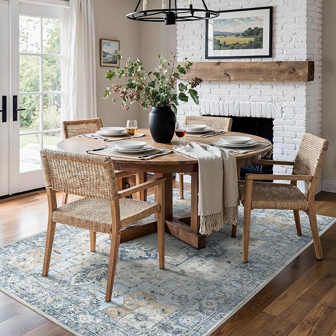 5x7 Area Rugs for Living Room, Machine Washable Rug, Non Slip Vintage Rugs - Image 4