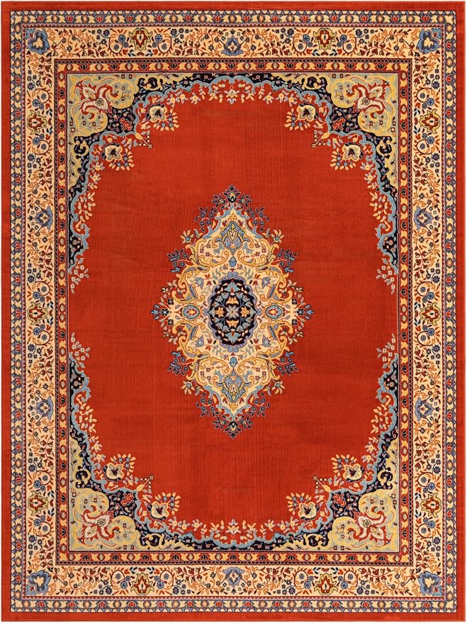 Unique Loom Reza Collection Traditional Persian Style Area Rug, 9 ft 10 in x 13 - Image 3