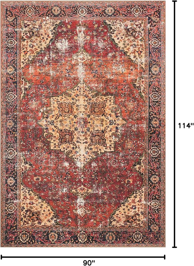 Loloi Loren Collection LQ-07 Red/Navy 7'-6" x 9'-6" Area Rug - Image 3