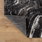 Rugshop Abstract Marble Shag Area Rug Anthracite Dark Gray 2' x 3' Ideal - Image 5