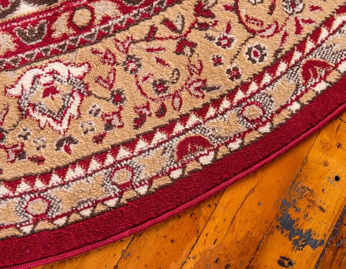 Unique Loom Reza Collection Traditional Persian Style Area Rug, Burgundy/Ivory - Image 7