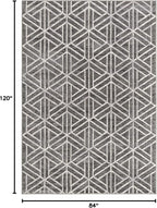 Rugs.com Lattice Trellis Collection Rug – 7' x 10' Gray Low-Pile Rug Perfect - Image 2