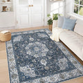 Area Rug 5x7 Washable Rug, Vintage Boho Medallion Rugs Non-Slip Soft Low Pile by VECARF