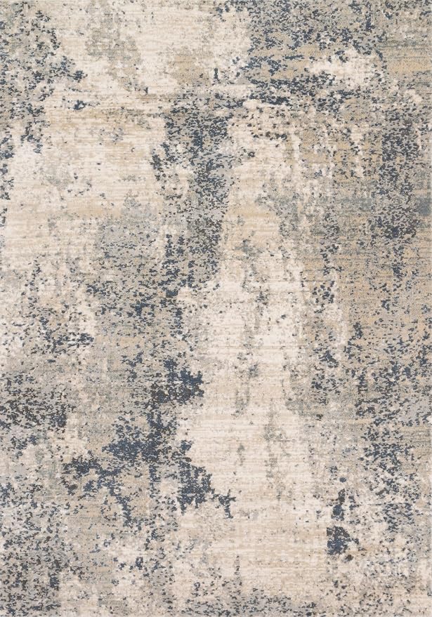 Loloi Teagan Collection TEA-07 Natural/Denim 2'-8" x 7'-6" Runner Rug, Soft - Image 3