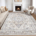 8x10 Area Rugs Living Room: Washable Boho Large Neutral Vintage Soft Rugs Stain by LOONGRUG