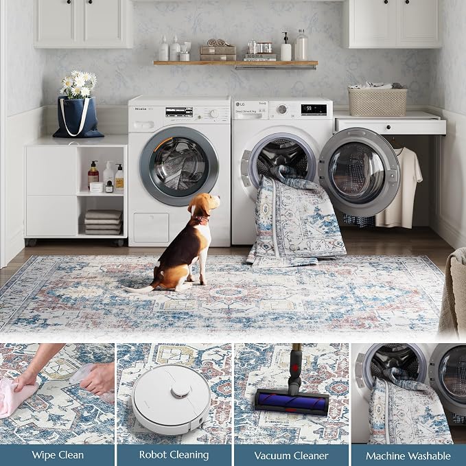 jinchan Kelda Runner Rug 3x10 Vintage Hallway Rug Washable Runner Retro Floor - Image 5
