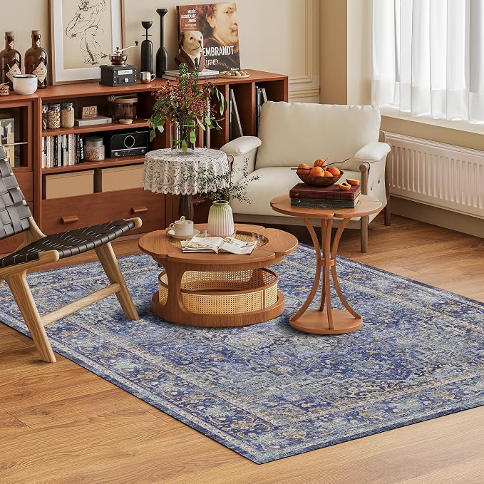 Washable Area Rug 3' x 5 ' Vintage Traditional Persian Mat - Image 2