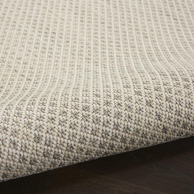 Nourison Home Courtyard Ivory Silver 6' x 9' Oval Area Rug - Image 10