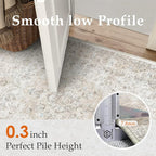 3x4 Washable Vintage Area Rug for Living Room Bedroom Beige Grey Soft - Image 3