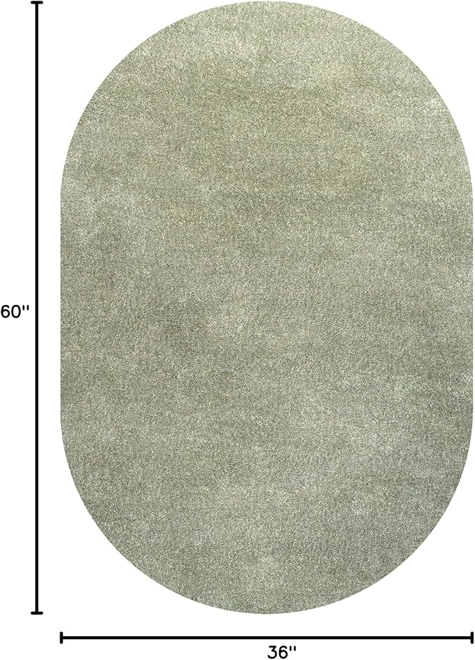 Eyely UES100O-3OV Supersoft Haze Solid Low-Pile Indoor Area Rug - Image 2