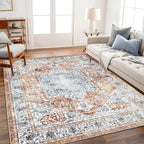 5x7 Washable Area Rug Vintage Traditional Floor Cover Foldable Thin Rug Retro by CHAMPLANT
