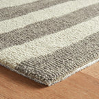 Dash & Albert Silas Stripe Grey Hand Micro Hooked Wool Rug, 5 X 8 Feet - Image 7