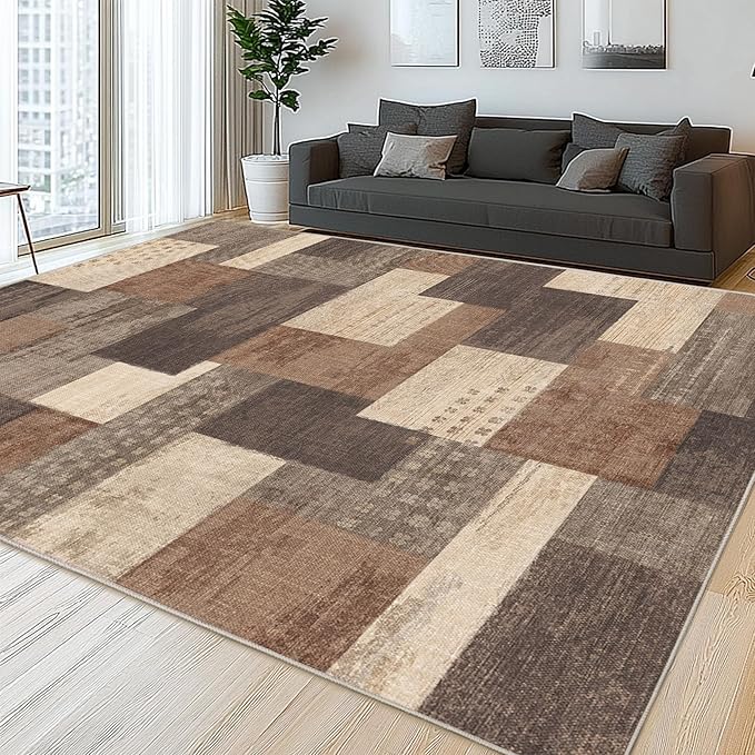 Modern Geometric Patchwork Indoor Area Rug by Unknown