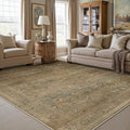 Vintage Area Rug 6x9 Washable Brown Living Room Carpet Large Indoor Non Slip by PureCozy