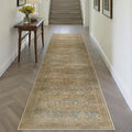Vintage Runner Rug 2x8 Washable Hallway Carpet Non Slip Long Brown Bedroom Low by PureCozy