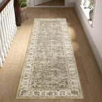 jinchan Fiora Runner Rug 2x5 Washable Hallway Runner- Vintage Floral Non Slip by JINCHAN