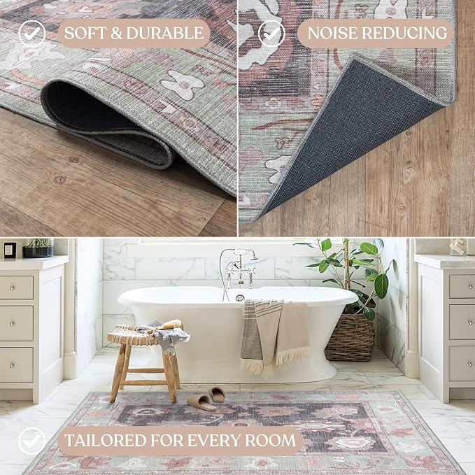 Fame Living Green Oushak Rug, Large Area Rugs - Image 5