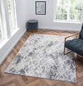 Adel Modern Area Rug for Living Room, 6x9 Rustic Distressed Abstract Blue Rug by RUGGERRUGS