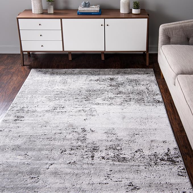 Rugs.com Leipzig Collection Rug – 10x14 Gray Low-Pile Rug Perfect - Image 2