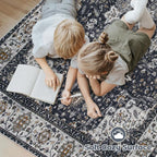 Area Rug 9x12 Washable Rug, Vintage Boho Medallion Rugs Non-Slip Soft Low Pile - Image 4