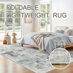 Abstract Rug 8x10 Large Living Room Rugs Neutral Modern Washable Area Rugs - Image 7